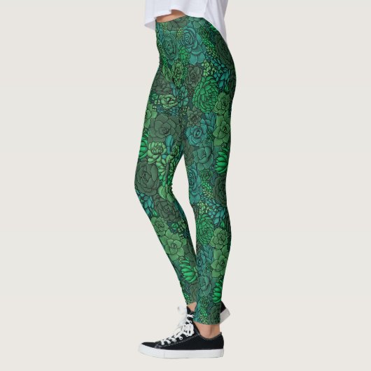 Leggings Jardin succulent en vert (Gauche)