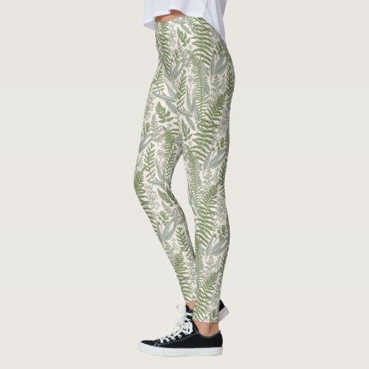 Leggings Jardin vert fleuri (Gauche)