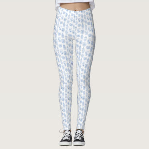 Leggings Jarres De Gingembre Blanc Et Bleu Classiques