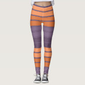 Leggings Jaune avec motif rayé lilas (Devant)