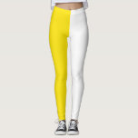 Leggings Jaune Blanc Deux Tons Fractionné Moitié Design<br><div class="desc">Jaune et blanc Deux tons de couleur divisée demi-côtés conception leggings</div>