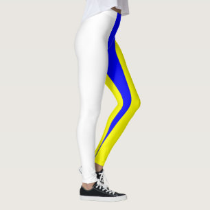 Leggings Jaune blanc et bleu Vertical-Rayés