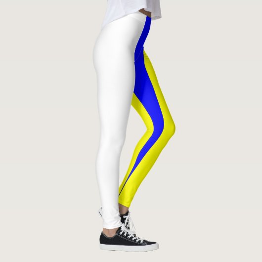 Leggings Jaune blanc et bleu Vertical-Rayés (Droite)