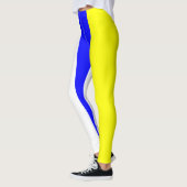Leggings Jaune blanc et bleu Vertical-Rayés (Gauche)