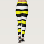Leggings Jaune Blanc et Noir Légendes à rayures horizontale (Dos)