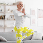 Leggings Jaune Blanc Simple Maisy Or<br><div class="desc">Un design marguerrier assez simple en blanc sur un arrière - plan jaune avec un élégant centre doré.</div>