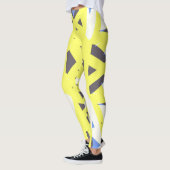 Leggings Jaune bleu gris blanc Géométrique Exercice (Gauche)