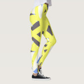 Leggings Jaune bleu gris blanc Géométrique Exercice (Droite)