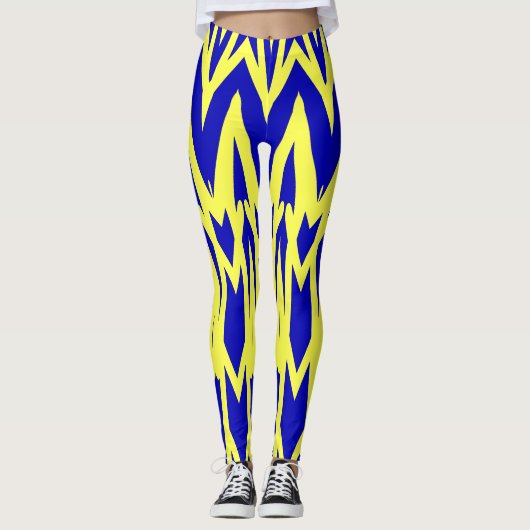 Leggings Jaune bleu vibrant classique "Ratti_Creative_Arts" (Devant)