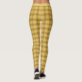 Leggings Jaune Brown écossais élégant Tartan Plaid Yoga (Dos)
