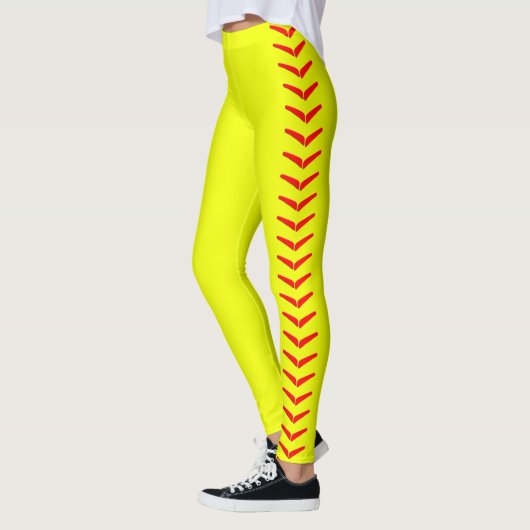 Leggings Jaune clair Fastpitch Softball Players Sports (Gauche)