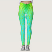 Leggings Jaune clair, vert et Turquoise (Devant)