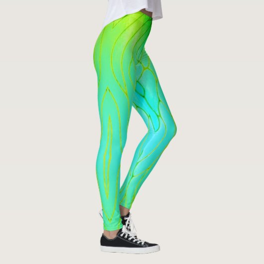 Leggings Jaune clair, vert et Turquoise (Droite)