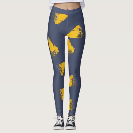Leggings Jaune, cool, unique, triangles tendance (Devant)