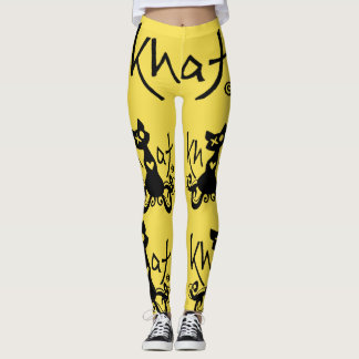 Leggings JAUNE de guêtres de logo de Khat