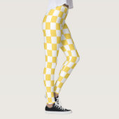 Leggings Jaune et blanc de moutarde de damier (Droite)