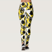 Leggings Jaune et noir floral (Dos)