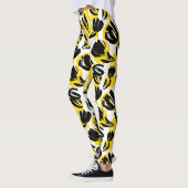 Leggings Jaune et noir floral (Gauche)