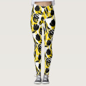 Leggings Jaune et noir floral (Devant)