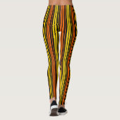Leggings Jaune et orange rayures verticales noires (Dos)