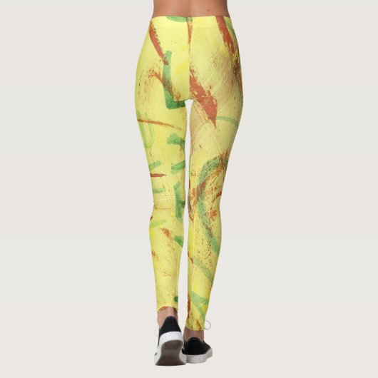 Leggings Jaune et Vert de conception Legging. (Dos)