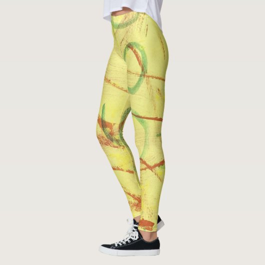Leggings Jaune et Vert de conception Legging. (Gauche)