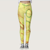 Leggings Jaune et Vert de conception Legging. (Devant)