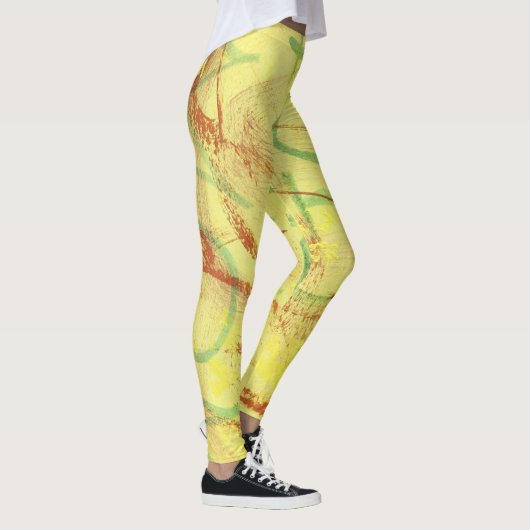 Leggings Jaune et Vert de conception Legging. (Droite)