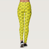Leggings Jaune lumineux de conception de motif de mot de (Dos)