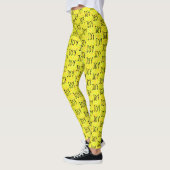 Leggings Jaune lumineux de conception de motif de mot de (Gauche)