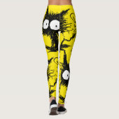 Leggings Jaune mal peigné noir de GabiGabi de chaton (Dos)
