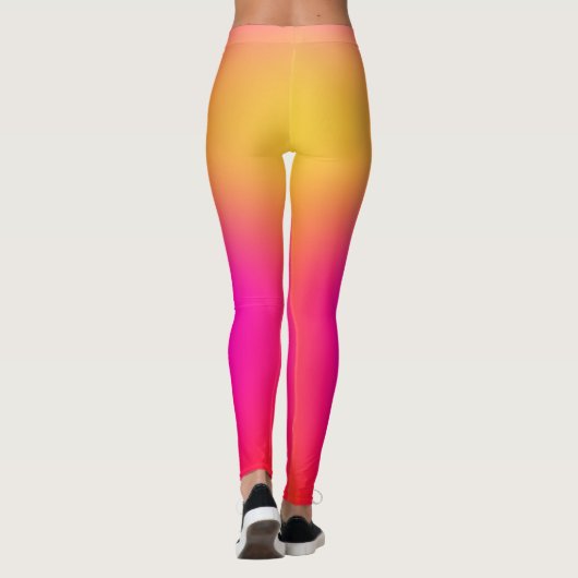 Leggings Jaune néon et rose (Dos)