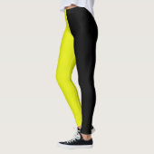Leggings Jaune Noir Deux Tons Moitié Couleur Fractionnement (Gauche)