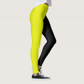 Leggings Jaune Noir Deux Tons Moitié Couleur Fractionnement (Droite)
