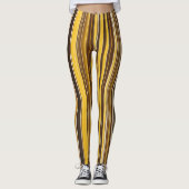 Leggings Jaune, ocre, marron et rayures blanches (Devant)