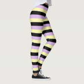 Leggings Jaune pâle, noir et pourpre doux rayures (Droite)