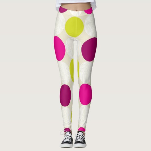 Leggings Jaune pois violette et jaune (Devant)