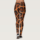 Leggings Jaune rouge Brown Poster de animal léopard noir (Dos)