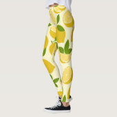 Leggings Jaune simple Motif de citron (Gauche)
