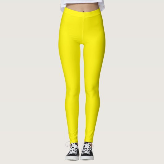 Leggings Jaune simple solide (Devant)