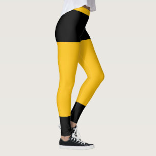 Leggings Jaune Soleil Noir Personnalisé Élégant
