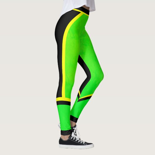 Leggings Jaune Vert Noir (votre nom) (Droite)