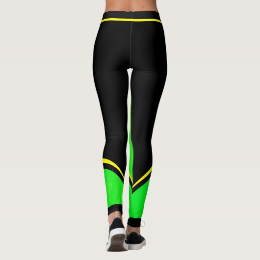Leggings Jaune Vert Noir (votre nom) (Dos)