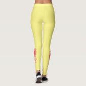 Leggings Jaunes avec Fleurs Tropicales Peach Rose (Dos)