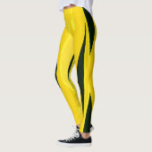 Leggings Jaunes Avec Grilles Noires Vives (Gauche)