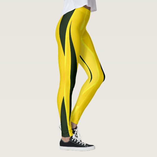 Leggings Jaunes Avec Grilles Noires Vives (Droite)