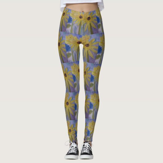 Leggings Jaunes Hégros de tournesol (Devant)