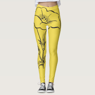 LEGGINGS JAUNES LÉGÈGES À FLEURS