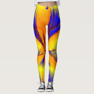 Leggings jaunes orange bleu énergie