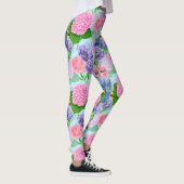 Leggings Jay bleu et fleurs motif aquarelle (Droite)
